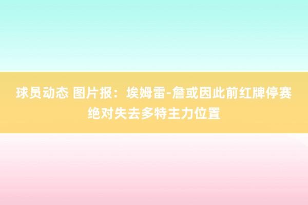 球员动态 图片报：埃姆雷-詹或因此前红牌停赛绝对失去多特主力位置