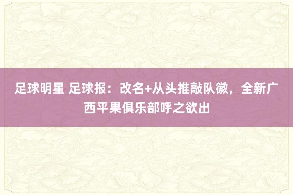 足球明星 足球报：改名+从头推敲队徽，全新广西平果俱乐部呼之欲出